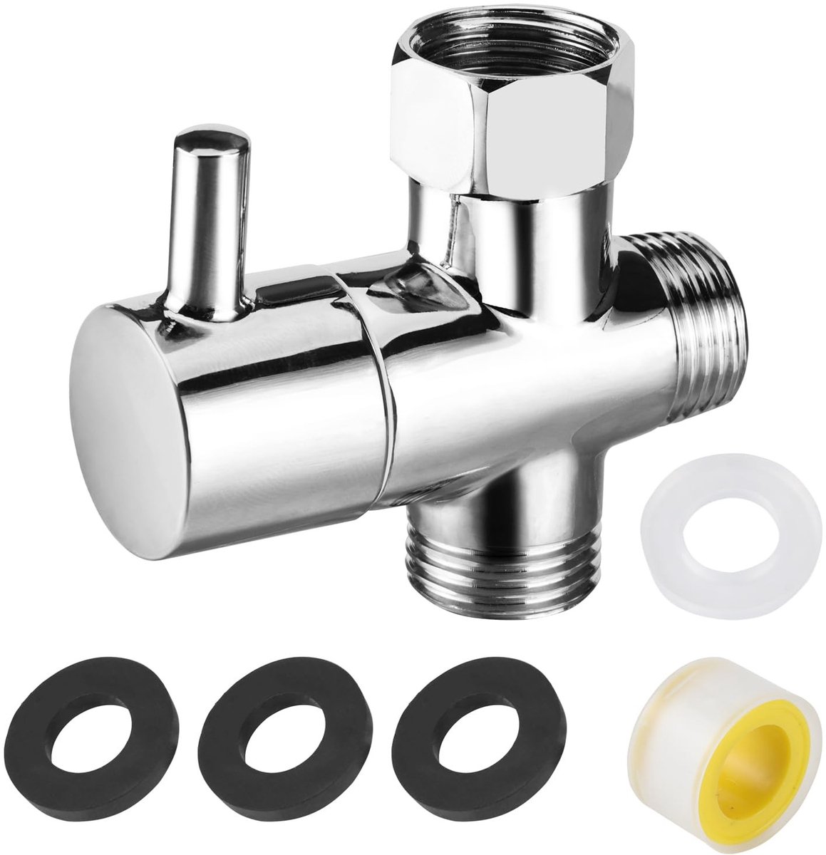 Dailygoods - 3-way changeover valve - 1/2 inch - Hoogwaardige messing - 3-voudige doucheadapter - Universeel geschikt voor douche systemen - Versterkt...