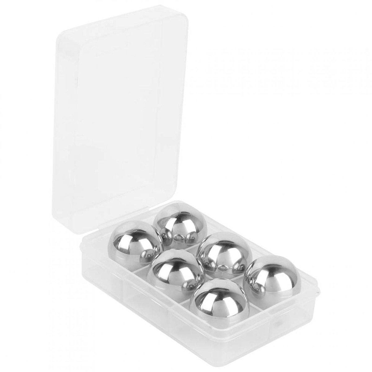 Dailygoods- IJsblokjesmachine - Roestvrijstalen IJsblokjes - 6 Stuks - Voor Whisky/Cocktails - Smaakneutraal - Gezond en Veilig - Koelballen