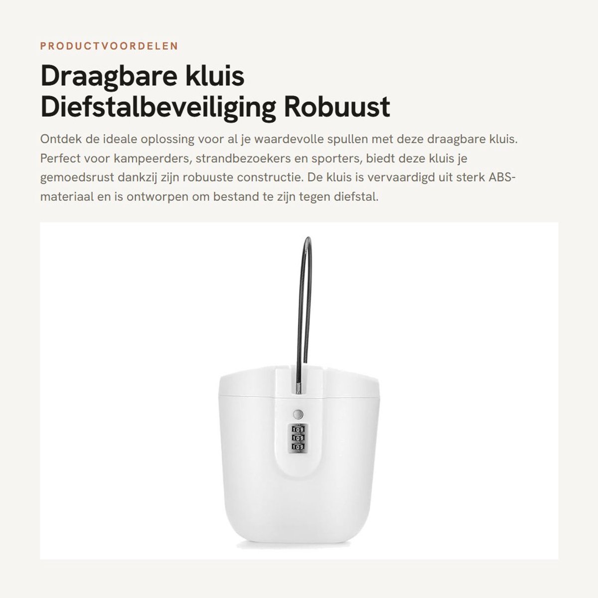 Dailygoods- Draagbare Kluis Robuust ABS - Digitale Combinatie - Diefstalbeveiliging - Compact - Lichtgewicht - Multifunctioneel Ontwerp