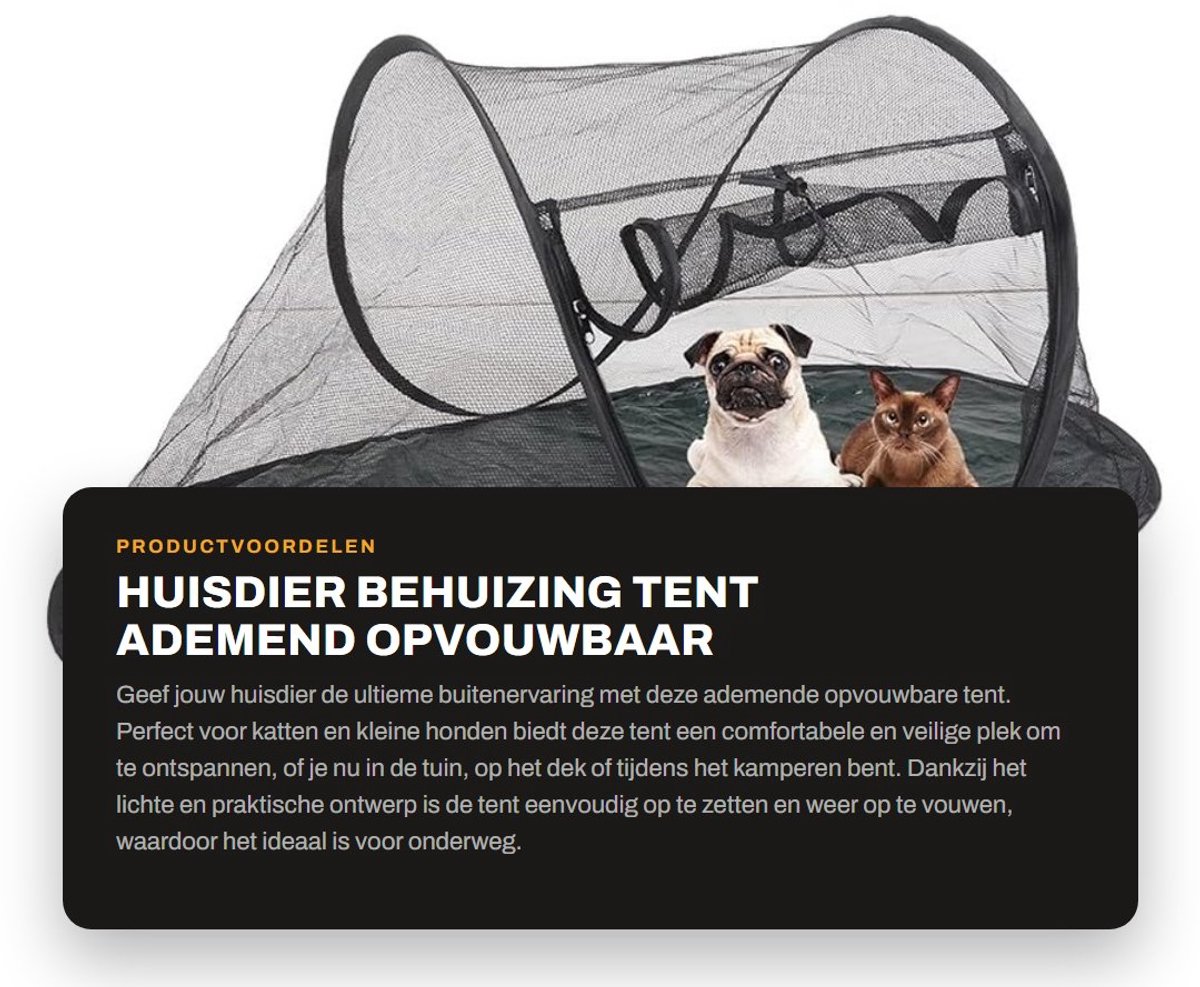 Dailygoods- Kattentent Ademend - Opvouwbaar - Draagbaar - Geschikt voor Binnen/Buiten - Voor Katten/Kleine Honden - Inclusief Opbergtas - Huisdierentent