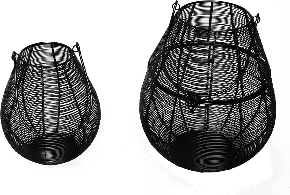 Decoratieve Lantaarn Set - Buitenlampen - Terras Verlichten - Set van Twee - 10.5 Inch Dia