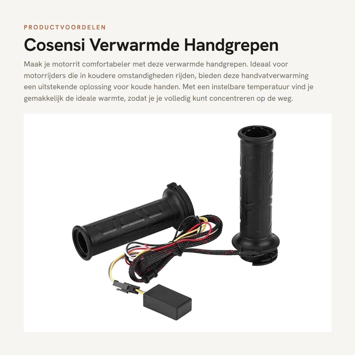 Dailygoods - Verwarmde Handgrepen - Handvatverwarming - Instelbare Temperatuur - 22 mm - Stuurwarmers - Geschikt voor Motorfiets - Inclusief Af...