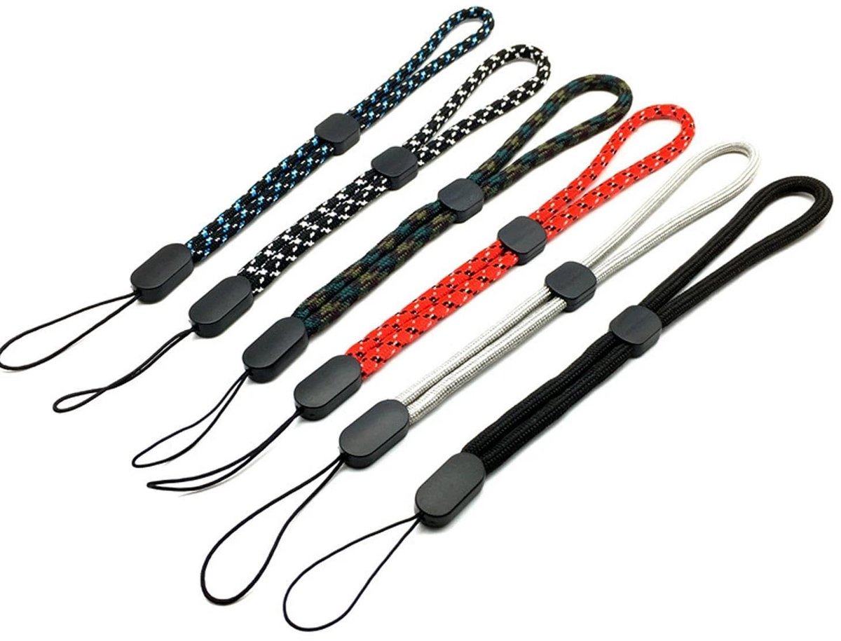 Dailygoods - Set van 6 Verstelbare Nylon Sleutelbanden voor Apparaten