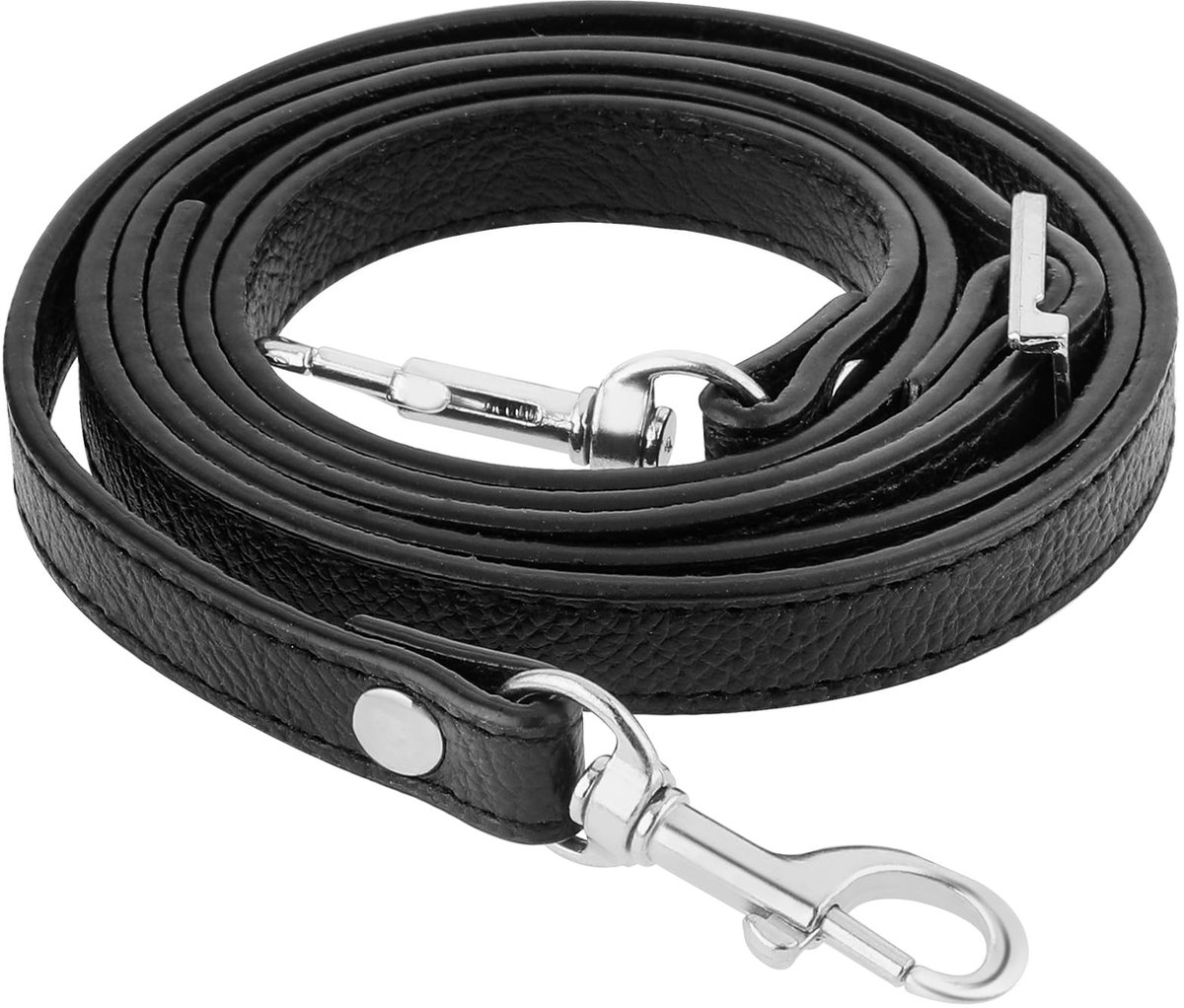 Dailygoods- Portemonnee Riem Verstelbaar - Tasriem - Tashengsel - Schouderband - Kunstleer - Zwarte Kleur - 105-120 cm Lang