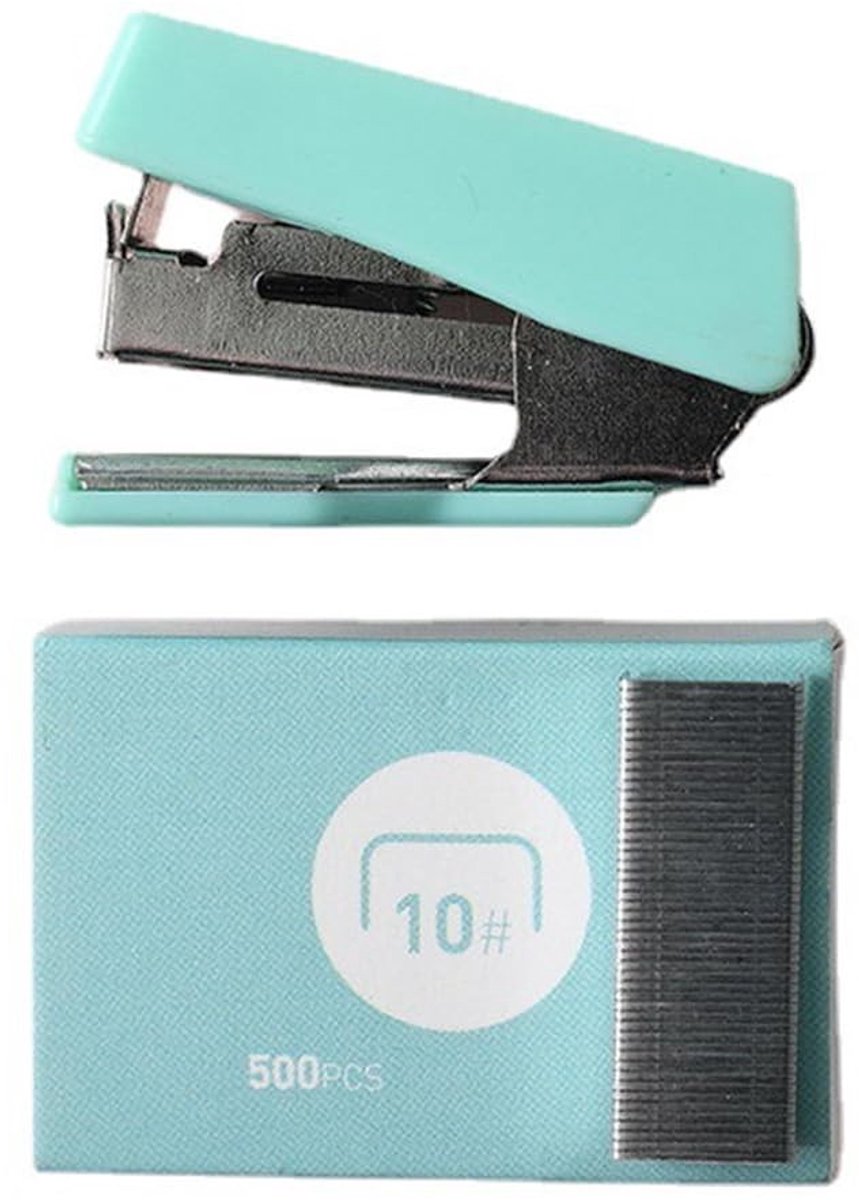 Dailygoods- Nietmachine Mini - Compact Design - 400 Nietjes - Nietjesverwijderaar - Geschikt voor Kantoor/School - Robuuste Structuur - Nietapparaat