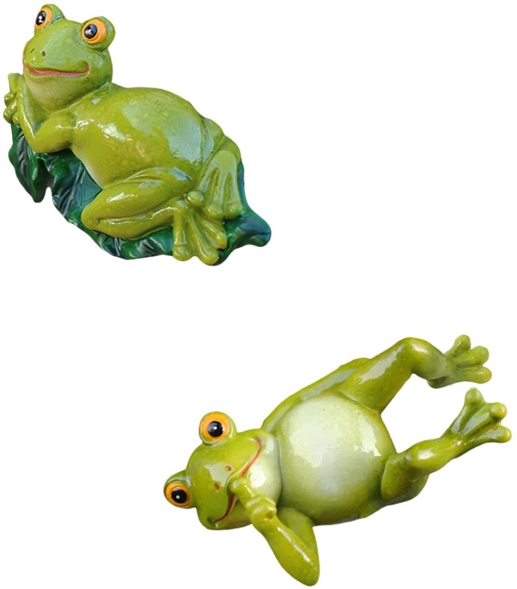Dailygoods- Tuinfiguren Kikker - Tuindecoratie - Hars - Plantenbak - Buiten - Weerbestendig