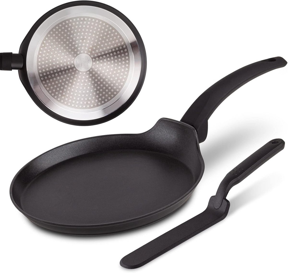 Pannenkoekenpan Inductie - Crêpepan Koekenpan - Ontbijt Bereiden - Uitstekende Antiaanbaklaag - 26 cm Diameter - Infinity