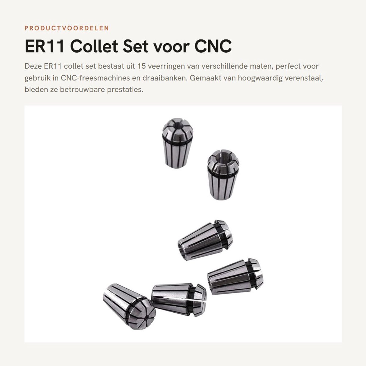 Dailygoods- Collet Set 15 stuks - Spantang Schildersdoek - 65Mn Verenstaal - CNC Gereedschap - Draaibank - Graveermachine