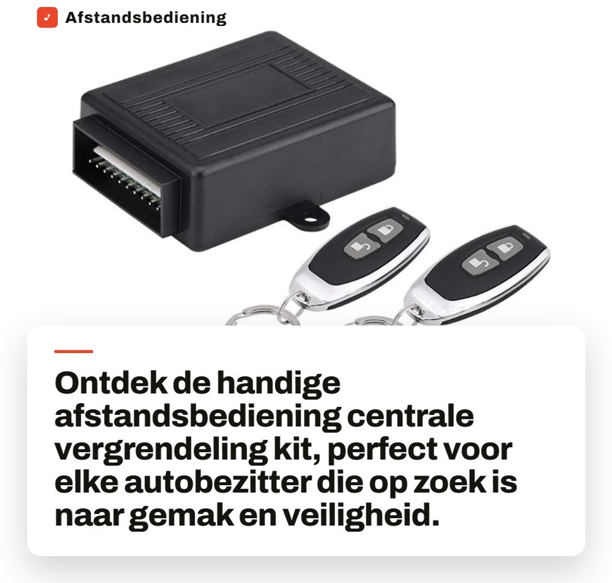 Dailygoods- Afstandsbediening Universeel Keyless Entry Systeem - Centrale Vergrendeling - Auto Deurslot - Afstandsbediening Kit - 12V - Afstand tot 80 meter - Model LB-402/L248