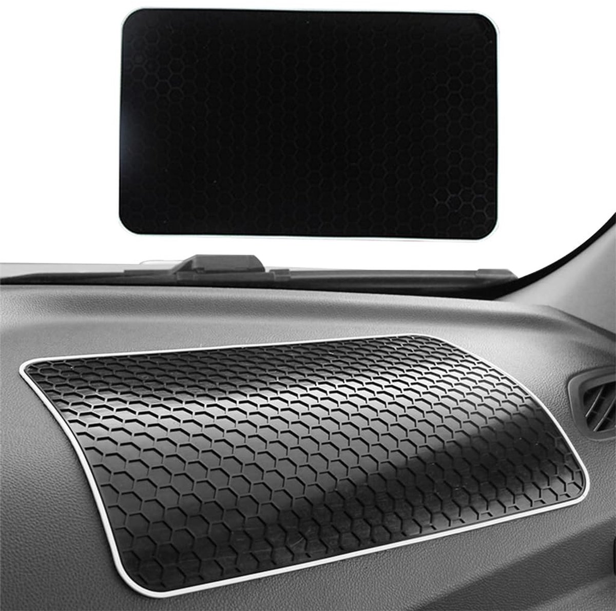 Dailygoods- Anti-slip Mat Hittebestendig - Honingraat Mat - Universeel - Voor Mobiele Telefoon - PVC-Siliconen - 28 x 17 cm - Antislipmat