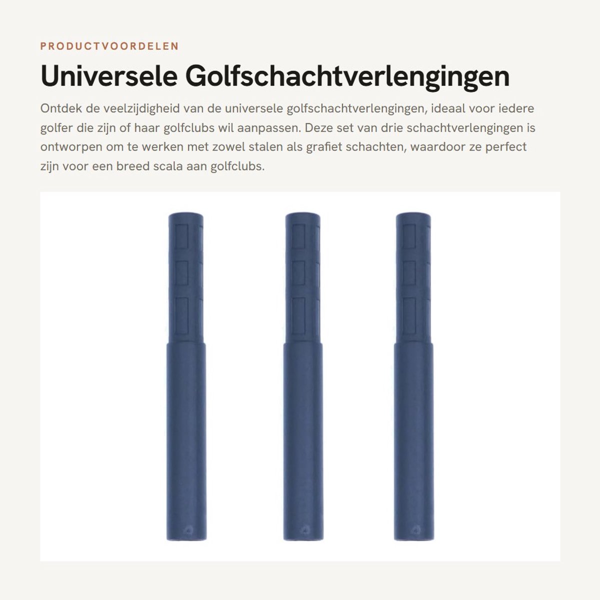 Dailygoods- Golfschachtverlengingen 3 Stuks - Universele Schachtverlengingen - Grafiet/Staal - Lichtgewicht - Verstelbaar tot 7,6 cm - Geschikt voor binnendiameter 0,55
