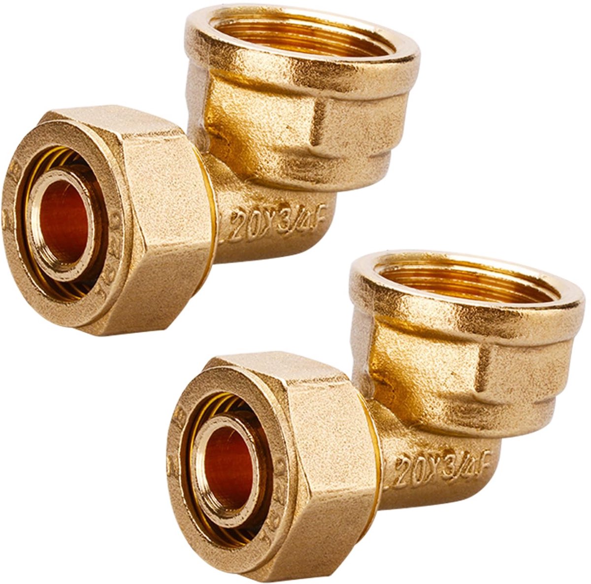 Dailygoods - 2 Stuks 90° Messing Hoekkoppelingen voor Buizen