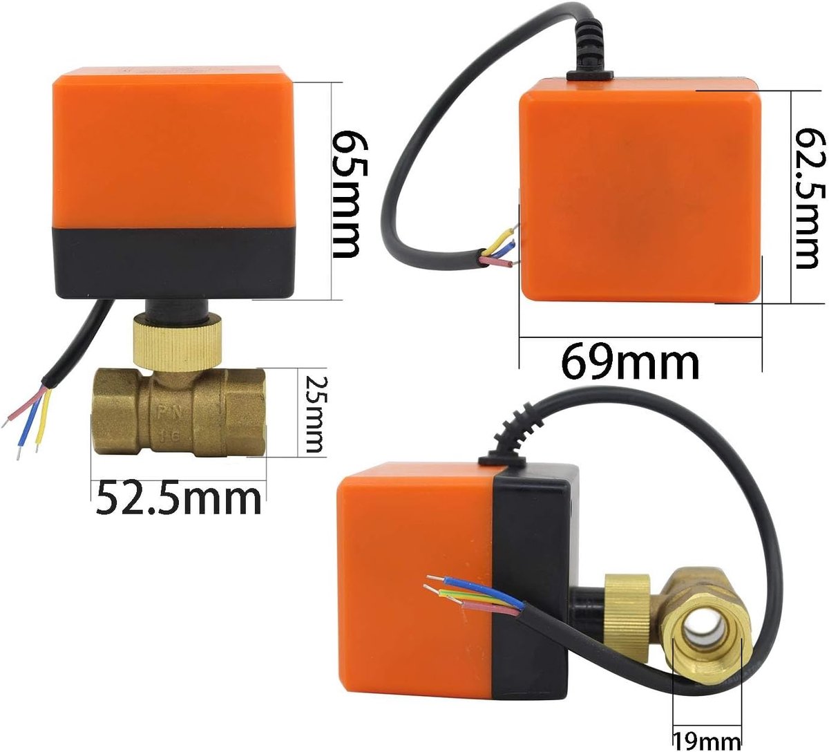 Kogelkraan met actuator - Motorventiel 2 weg - Automatische aansturing - Meerdere spanningen - 1/2 inch - Metaal