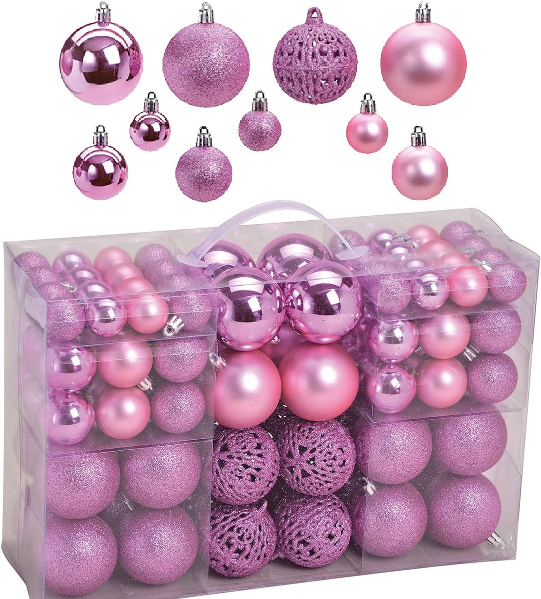 Kerstballen set - Kerstboomversiering - Feestelijke Decoratie - Onbreekbaar Kunststof - 100 stuks - Blauw – foto 2