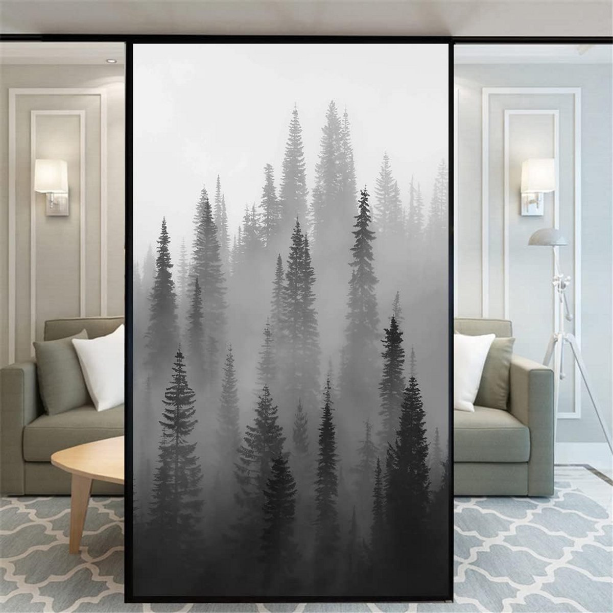 Raamfolie - Privacy folie - Decoratief en veilig - Statische hechting - 59x140cm - Bosafbe