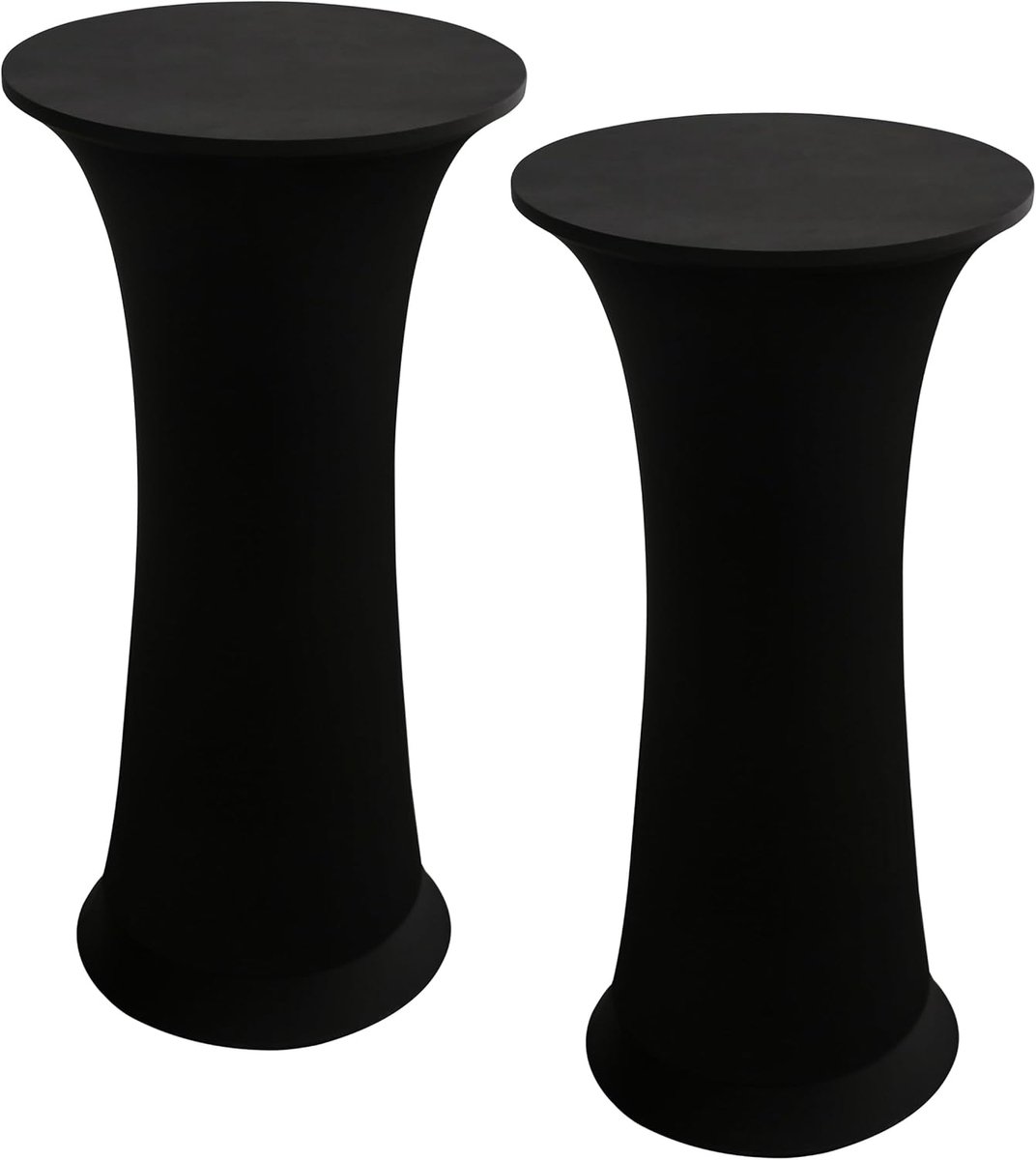 Statafelhoezen Set - Cocktailtafelhoezen Ronde Tafelkleden - Feestdecoratie - 4-weg Stretch Spandex - Ø 60-65 cm - Zwart