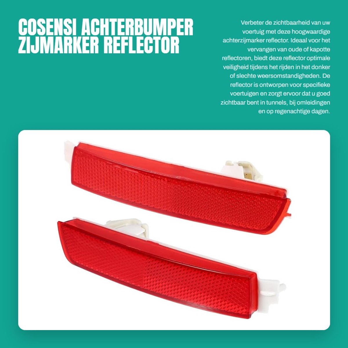 Dailygoods- Zijmarker Reflector - Achterbumper Indicator - Waterdicht - Duurzaam Plastic - Eenvoudige Installatie - 2 Stuks