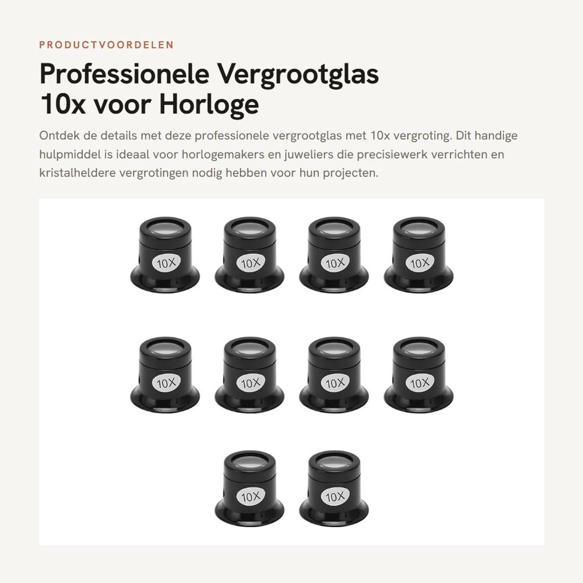 Dailygoods - Professionele Vergrootglas 10x voor Horloge Reparatie