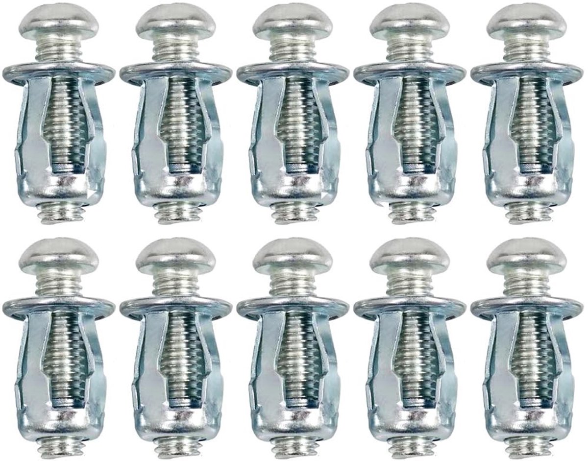 Dailygoods- Holle Muurankers Stevig Gemonteerd - 10 Stuks - M4 Extra Korte - Bevestigingen voor Holle Materialen - Geschikt voor Deuren tot 5 mm - Aluminium/IJzer/Hout - Wandankers