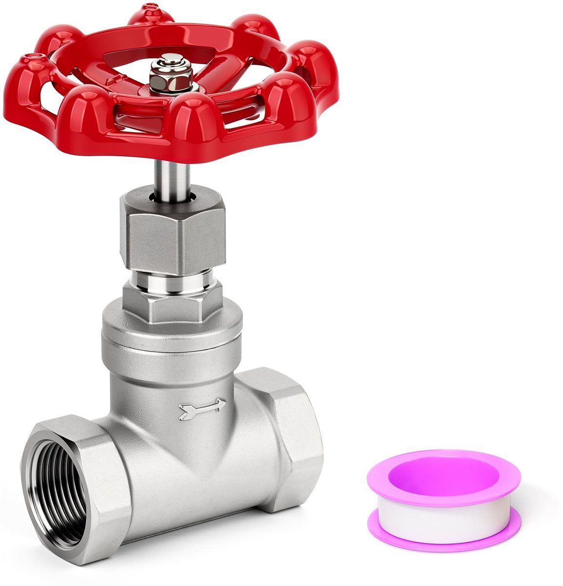 Dailygoods- Roestvrij Staal Klep Heavy-Duty - Vrouwelijk/Vrouwelijk - Roterende Sluis - Wielhandgreep - Corrosiebestendig - Hoge Temperatuur/Druk - Klepventiel