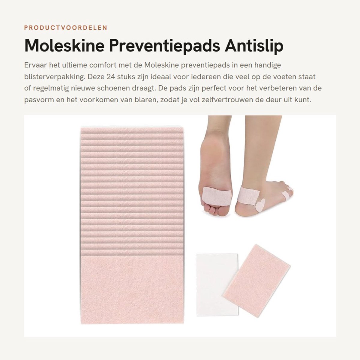 Dailygoods- Preventiepads 24 Stuks - Antislip - Zelfklevend - Voetverzorging - Multifunctioneel - Blisterverpakking - Blisterpleisters
