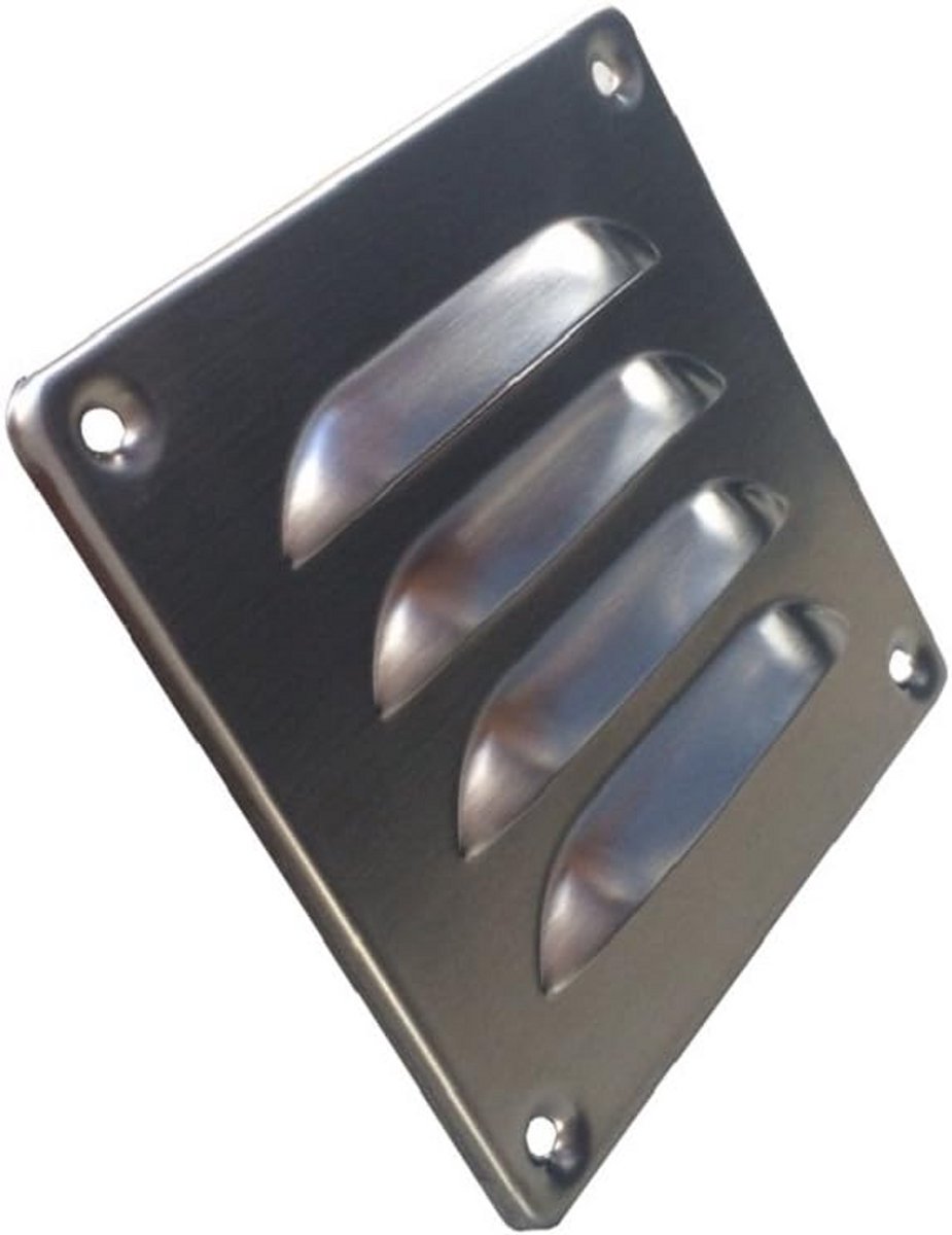 Ventilatierooster - Ontluchtingsrooster metaal - Ruimte ventilatie - Inclusief insectenwering - 100 x 100 mm - Zilverkleurig