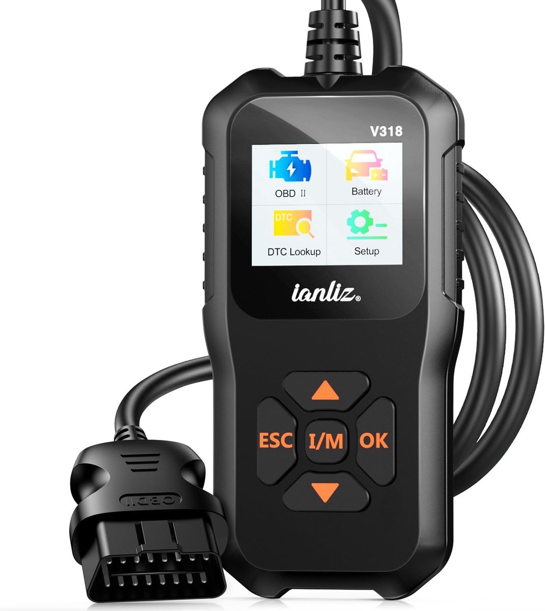 Diagnoseapparaat Auto - Foutcodelezer Motor - Motor Diagnostiek - Leest en wist codes - 14x14x4 cm - Zwart