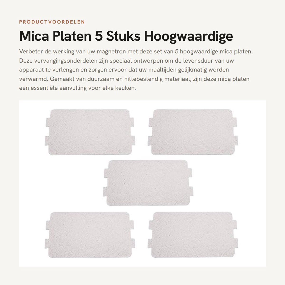 Dailygoods- Mica Plaat - 5 Stuks - Hoge Temperatuur Weerstand - Duurzaam - Magnetron Onderdeel - Isolerende Eigenschappen - Milieuvriendelijk - Microwaveplaat