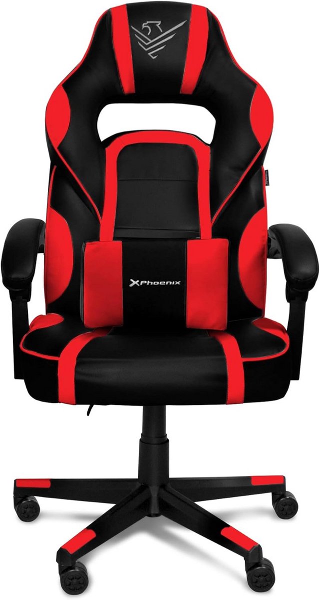 Gaming Stoel - Bureaustoel PC Stoel - Comfortabel Gamen - Verstelbare Rugleuning - 77 x 64 x 77 cm - Rood — afbeelding 5