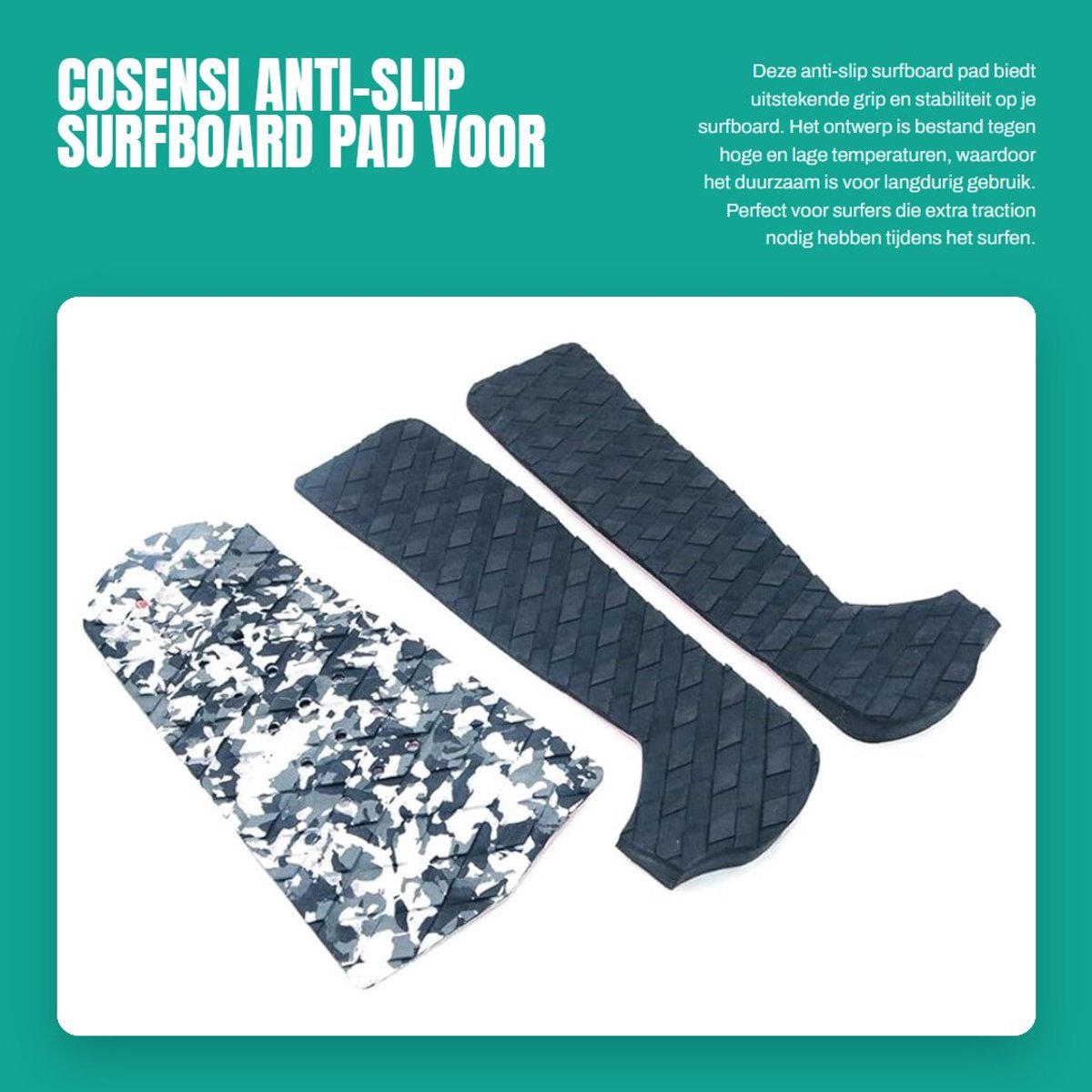 Dailygoods- Surfboard Pad - Antislip Deck Grip - Traction Pad - Duurzaam - Temperatuurbestendig - Hoge prestaties