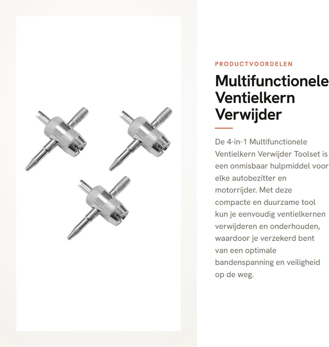 Allecto - Multifunctionele Ventielkern Verwijder Toolset - 4-in-1