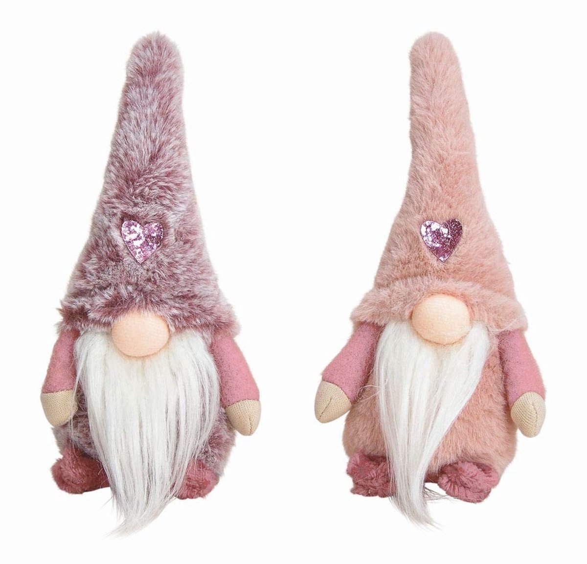Dailygoods- Kabouters Set van 2 - Kabouters met Hart - Kerstdecoratie - Tafeldecoratie - Flexibel Gebruik - Betrouwbaar bij Regen en Sneeuw - Kerstfiguren