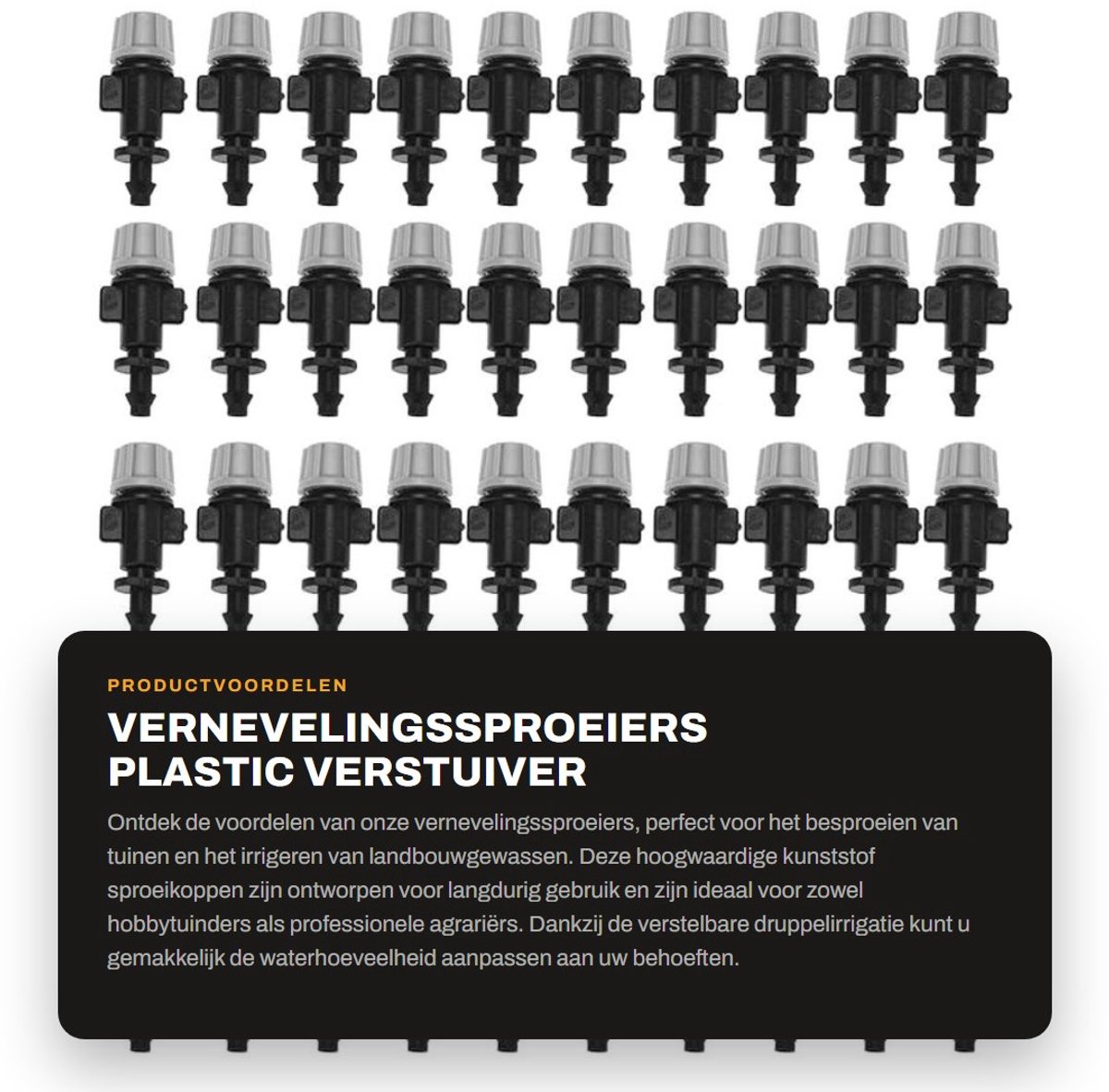 Dailygoods- Vernevelingssproeiers 50 stuks - Plastic Sproeikop - Verstelbare Druppelaars - Irrigatie voor Tuin - Geschikt voor 4/7 mm Buizen - Duurzaam Kunststof - Druppelirrigatie