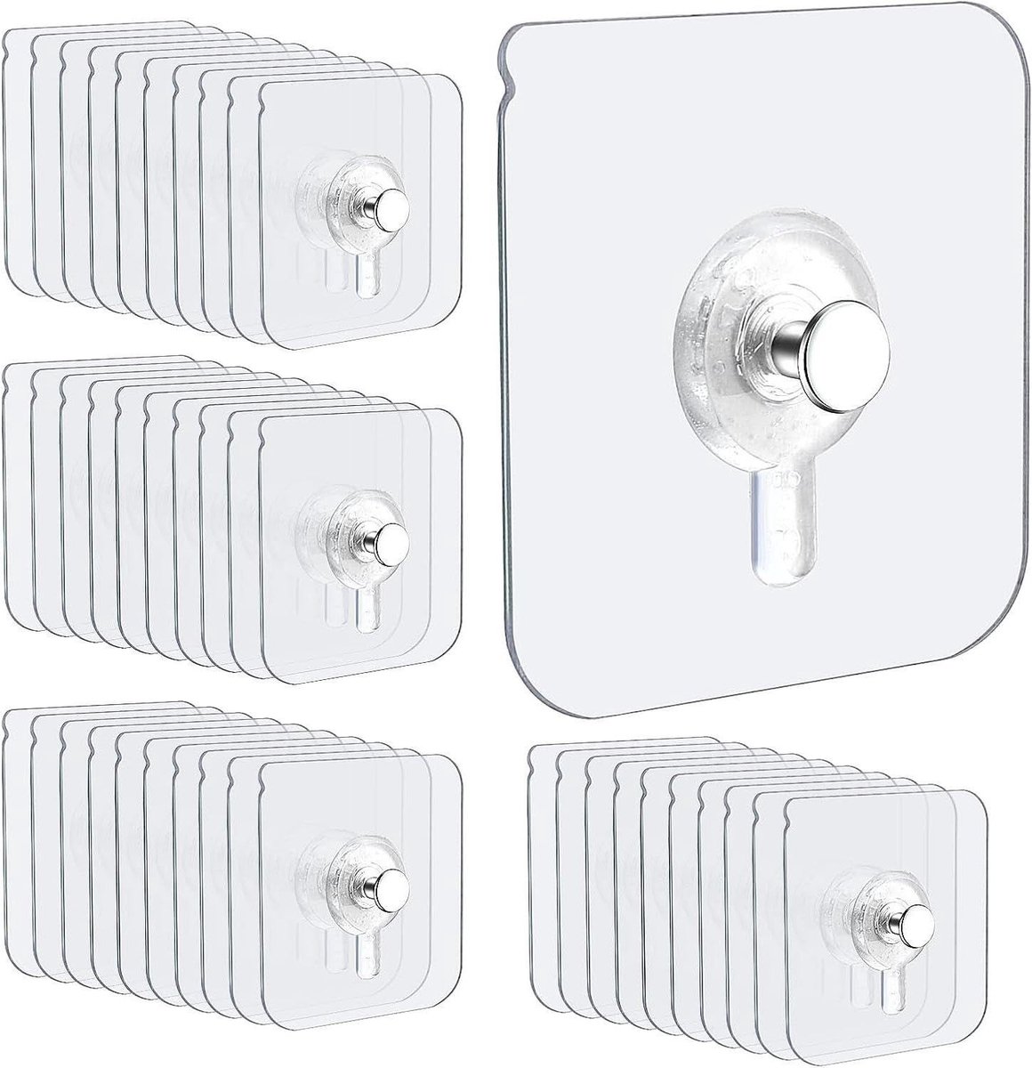 Dailygoods- Fotohaak 20 Stuks - Zelfklevend - Transparant - Voor Foto's/Posters - Maximaal 5 kg - Schokbestendig - Adhesieve Haak