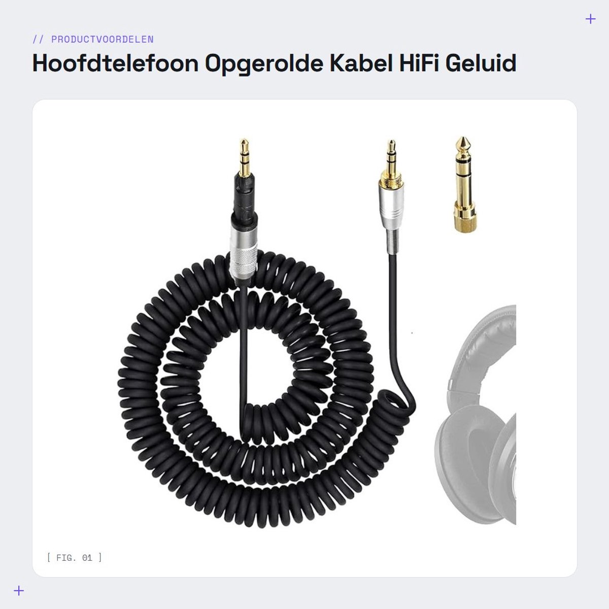 Dailygoods - Hoofdtelefoon Opgerolde Kabel - HiFi Geluid - Plug en Play - 3.5mm naar 2.5mm - Geschikt voor Sennheiser HD6 HD7 HD8 HD515 HD518 HD558 HD598