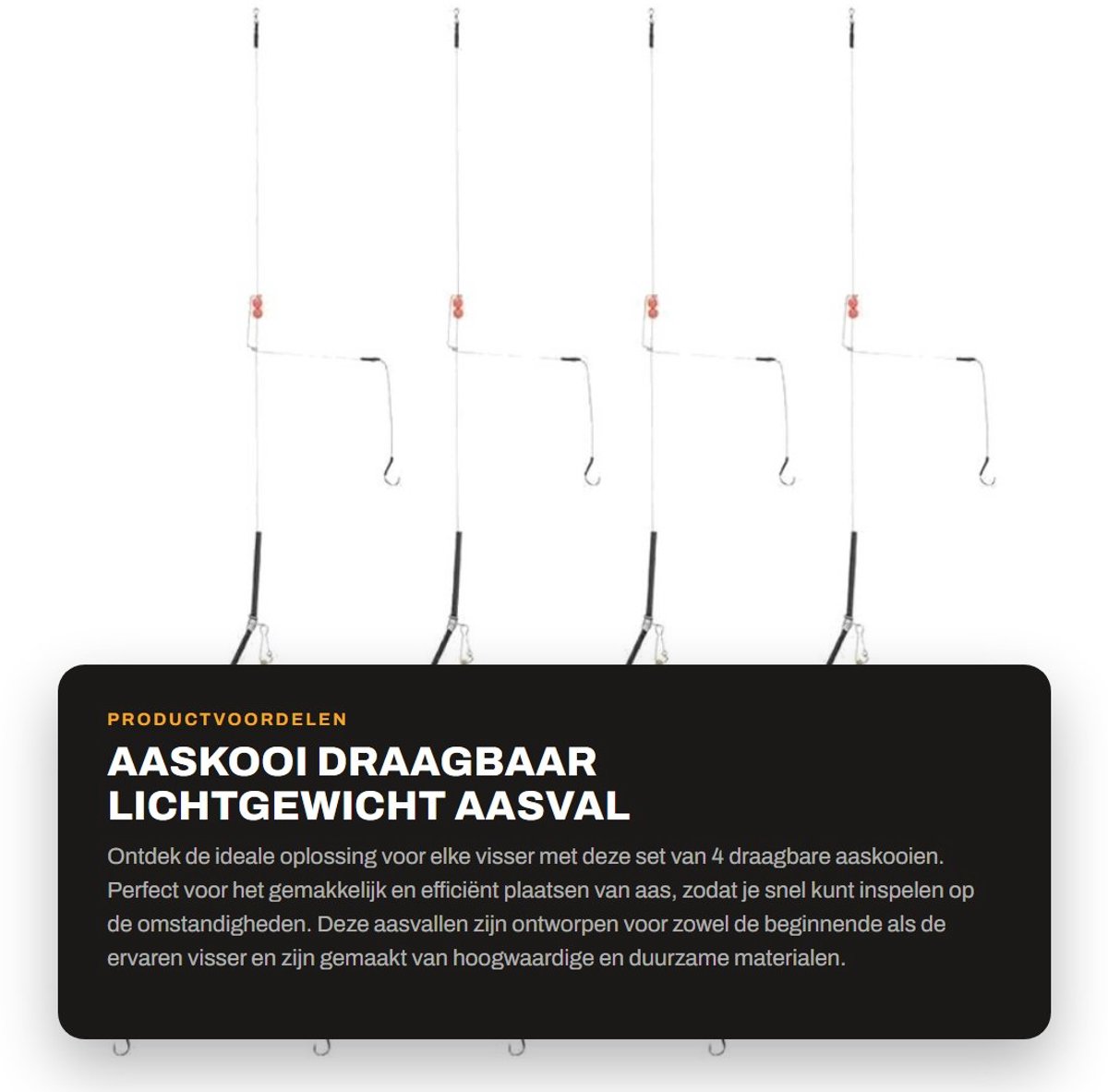 Dailygoods- Aasval 4 Stuks - Draagbaar - Lichtgewicht - Voedermand - Visaccessoires - Hoogwaardige Materialen - Voederboot