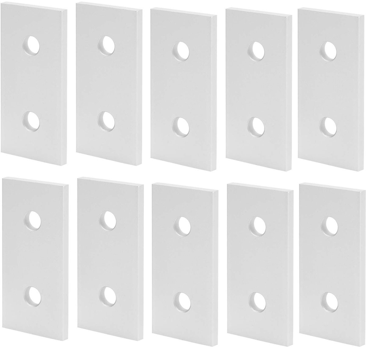 Dailygoods- Verbindingsplaat Aluminium - 10 Stuks - Oxidatieoppervlak - Platte Hoekbeugel - Verticale Profielverbinding - Duurzaam en Stevig - Verbindingselement