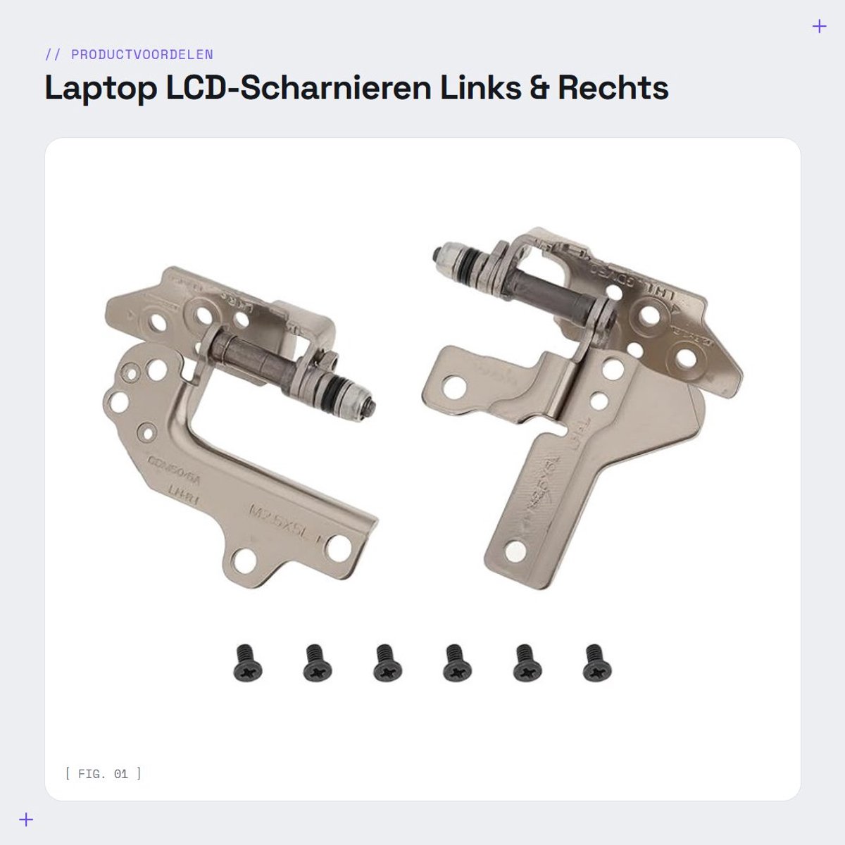 Dailygoods - Laptop LCD-Scharnieren Links & Rechts Compatibel met Dell Inspiron 15