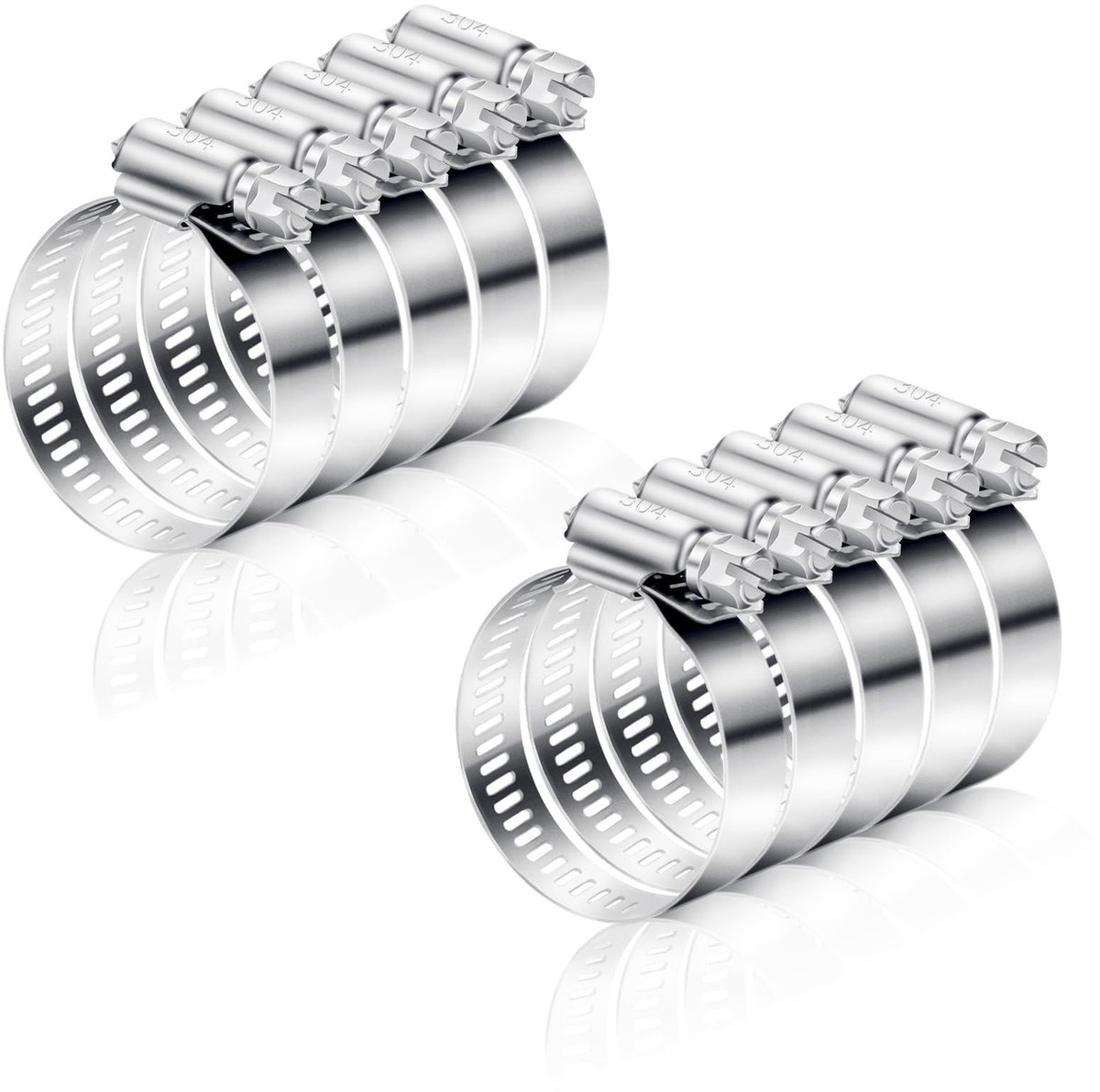 Dailygoods- Slangklemmen Set van 10 - RVS Verstelbaar - Robuuste Slangklemmen - Tuin/Waterleidingen - Geschikt voor Brandstof/Koeling - Ideaal voor DIY Projecten - Slangklem