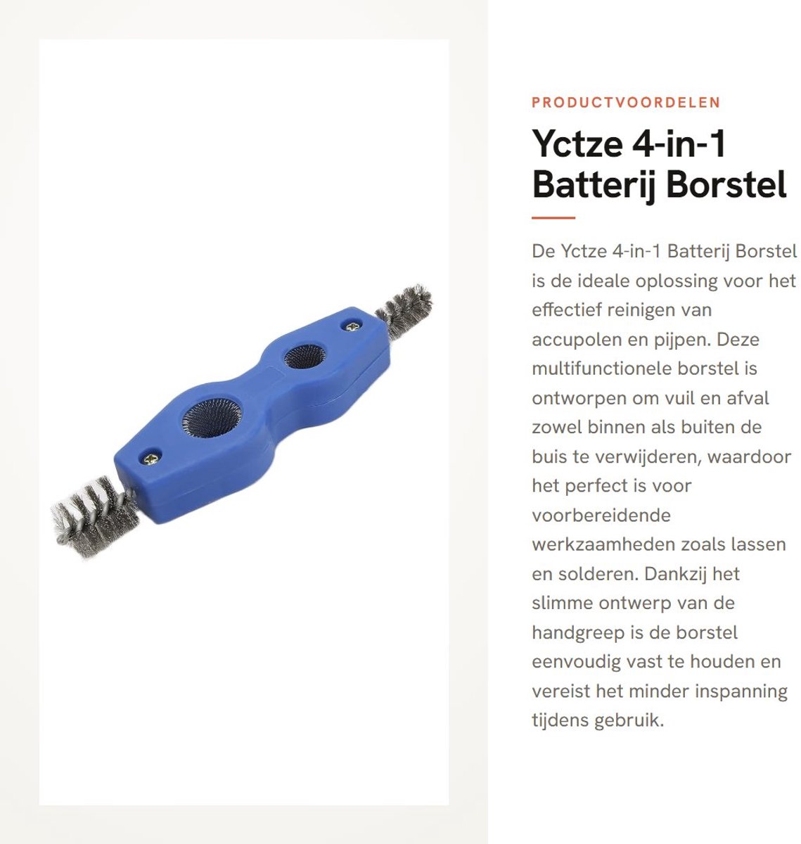 Dailygoods - 4-in-1 Batterij Borstel - Multifunctionele Reiniger voor Accupolen en Pijpen