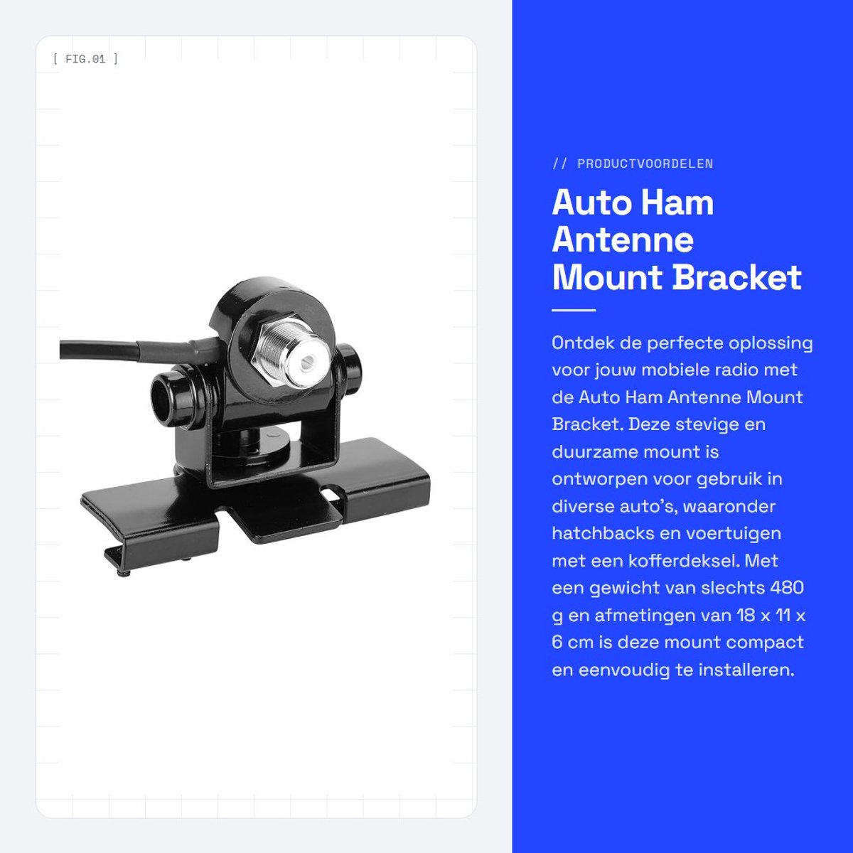 Dailygoods- Antennebeugel - Auto Mount - Kofferdeksel/Hatchback/Deur - Mobiele Radio - Schokbestendig - Eenvoudige Installatie - Antennehouder