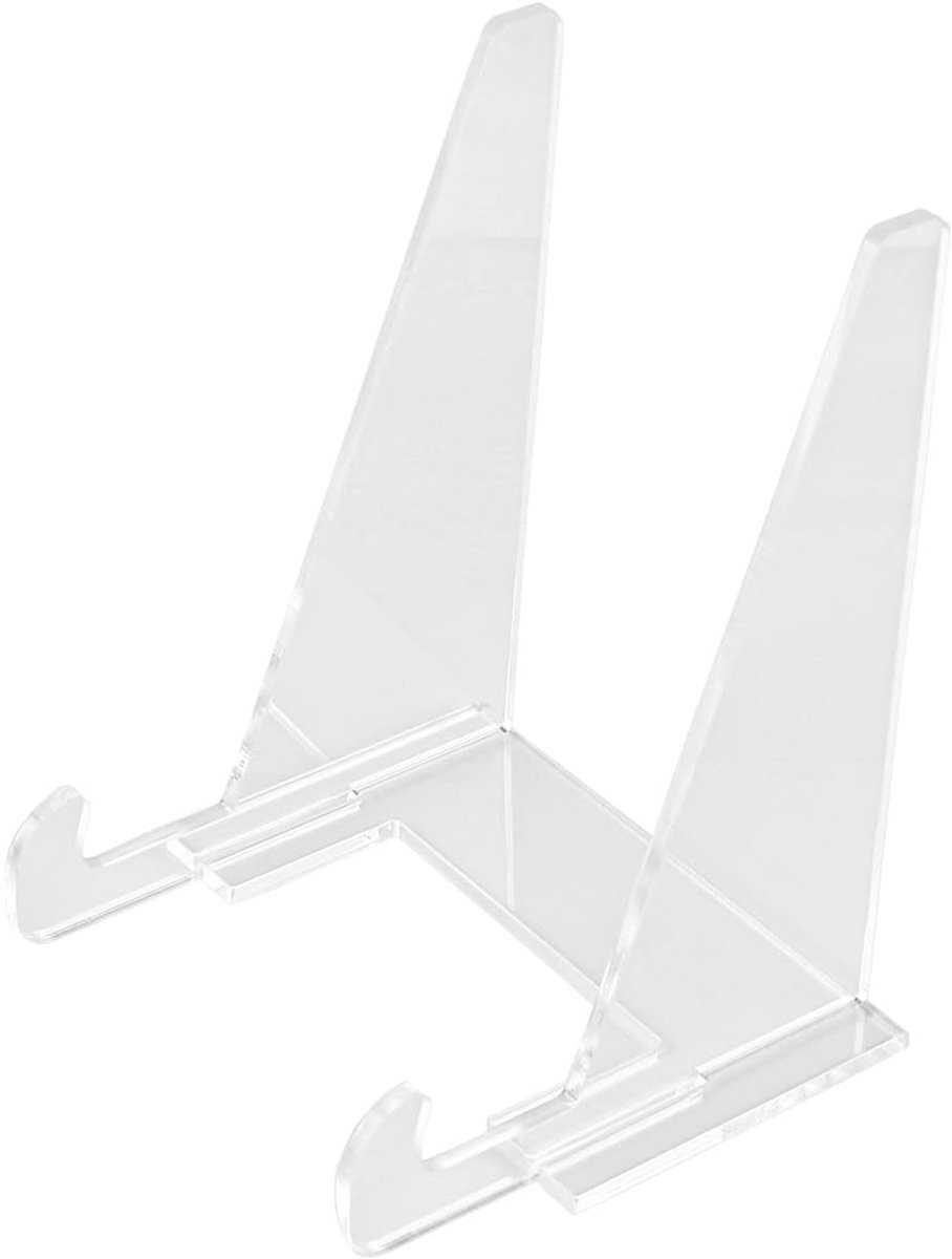 Dailygoods- Boekenstandaard Acryl - Ezel/Displaystandaard - Transparante Fotobasis - Decoratief Bord - Afmetingen 12 x 10,5 x 15 cm - Dikte 4 mm