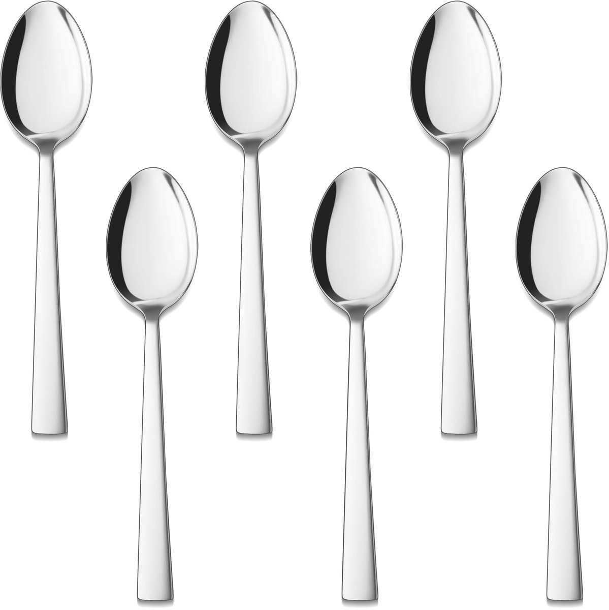 Dailygoods- Koffielepels 6-delig - Roestvrij Staal - 13,5 cm - Theelepels/Dessertlepels - Vaatwasmachinebestendig - Elegant Design