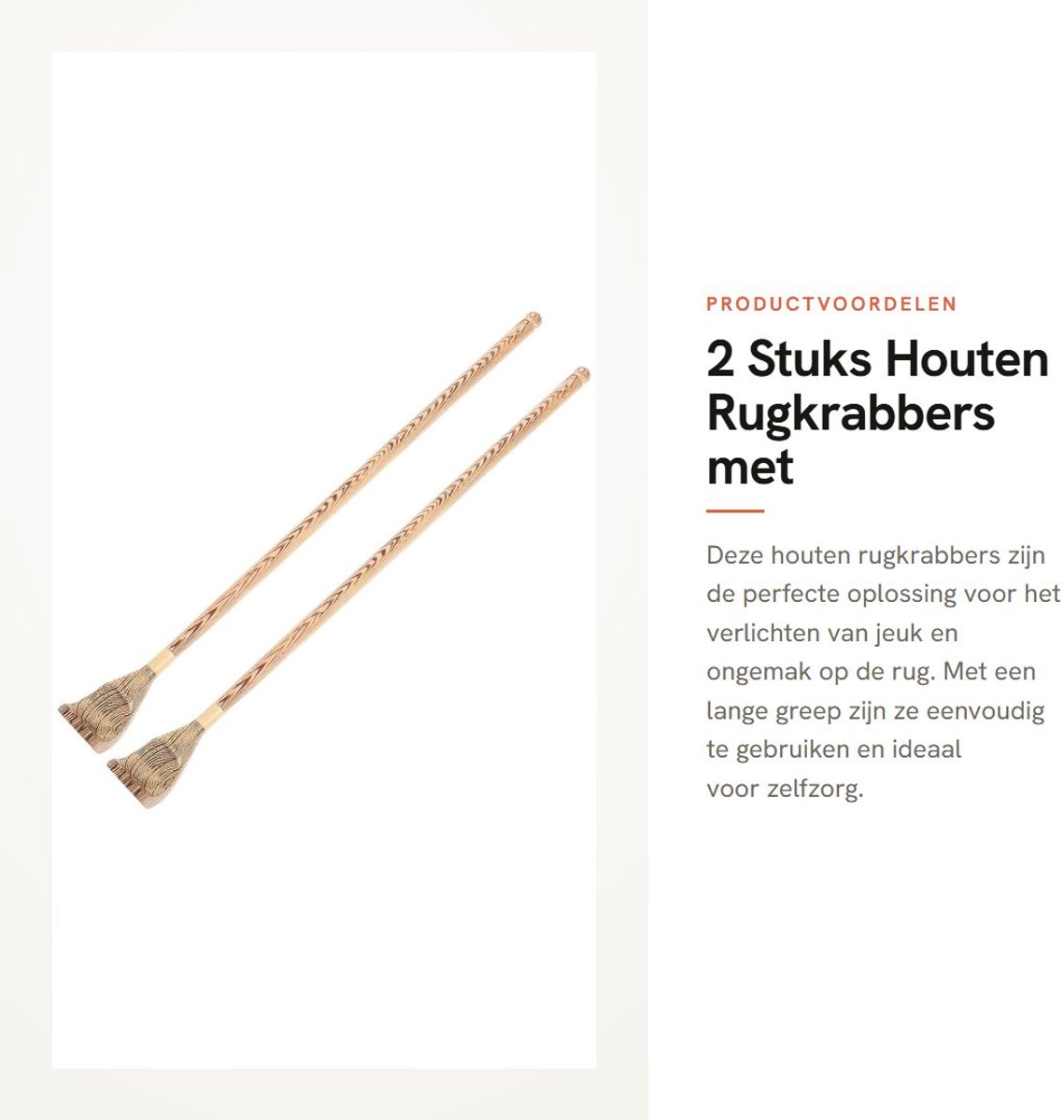 Dailygoods- Rugkrabber Ergonomisch Ontwerp - Houten Rugkrabber - Uitschuifbare Rugkrabber - Draagbaar Gereedschap - Lichaam Ontspanning - Lange Greep - Jeukkrabber