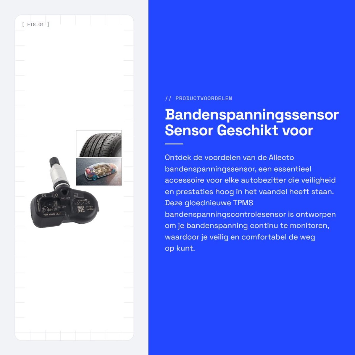 Dailygoods- Bandenspanningssensor Gloednieuw - TPMS Sensor - Geschikt voor Avensis/Auris - IV 2014/GS450h 2007 - Aluminium/ABS - Verbeterde prestaties - Bandenspanningsmonitor