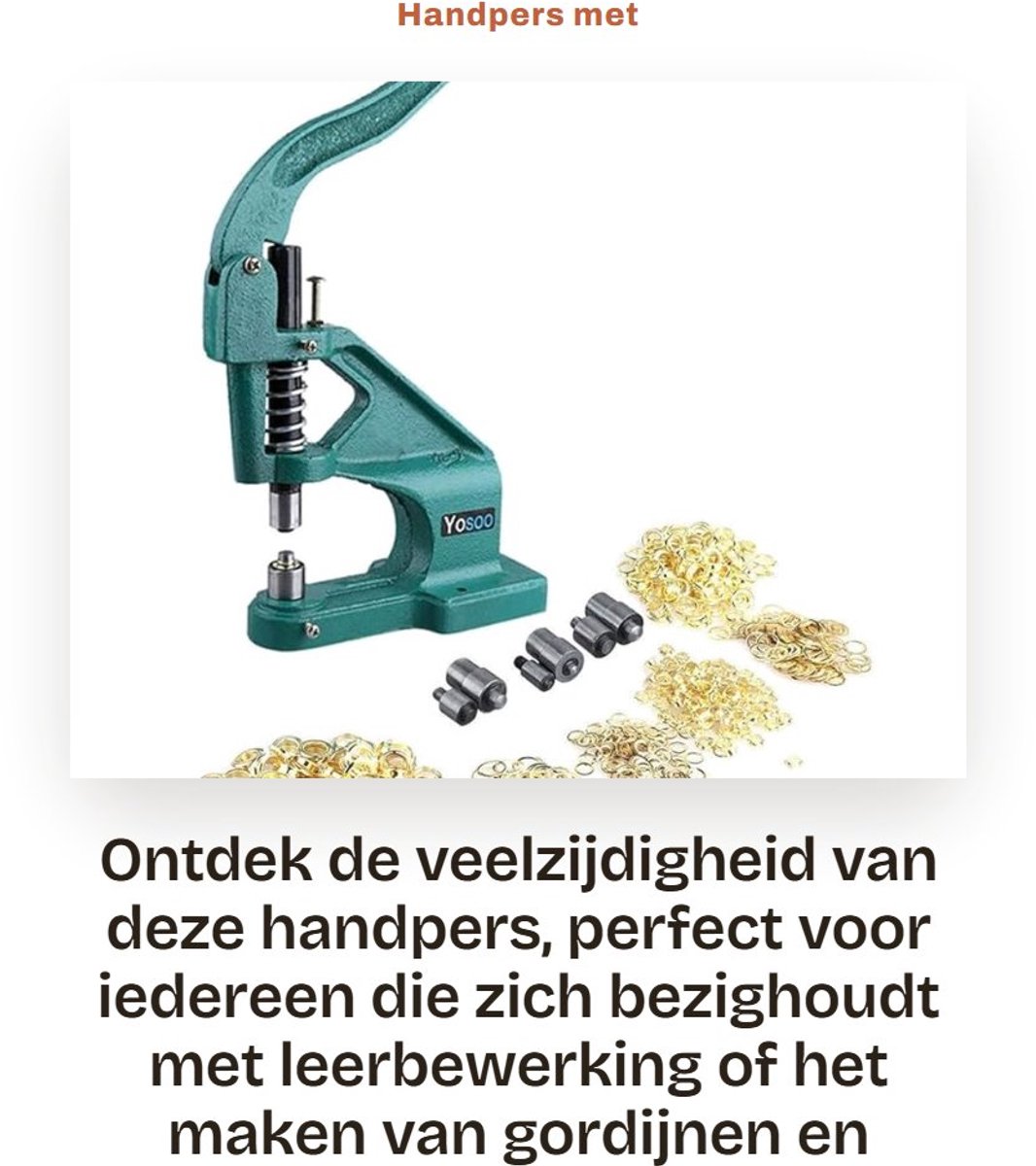 Dailygoods- Drukknop Tang - Verbeterde Oogjes - 3 Stempels (6/10/12mm) - 900 Rivets - Geschikt voor Handwerk - Compacte Verbinding - Rivet Tang