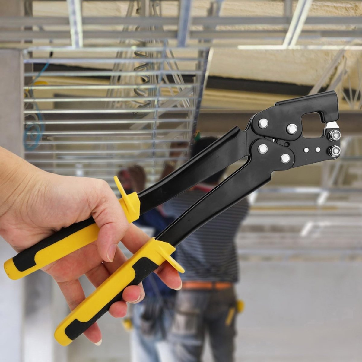 Dailygoods- Stansgreep Antislip Handgreep - Lichtgewicht Stalen Kiel - Gipsplaat Gereedschap - Eénhandige Bediening - Duurzaam en Efficiënt - Verstekang