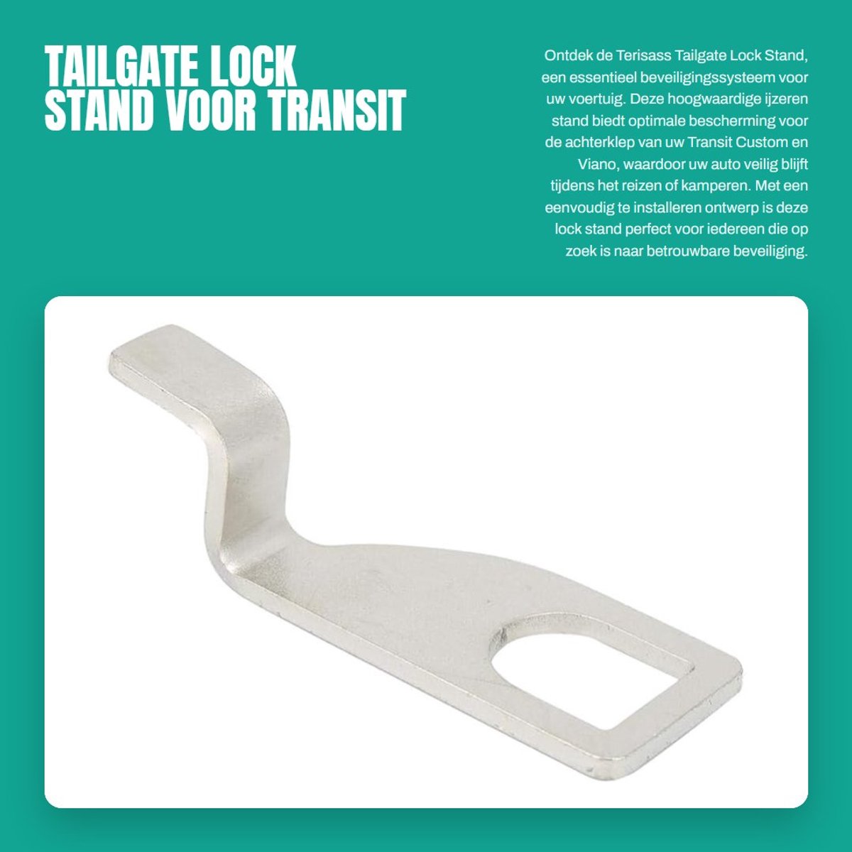 Dailygoods- Tailgate Lock - Standaard Beugel - Geschikt voor Transit 2001-2019 - IJzer - Auto Accessoire - Schokbestendig - Achterklep Slot