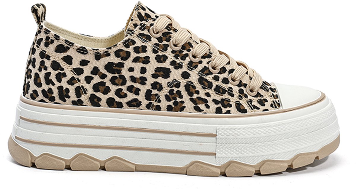 Wali Plateau Sneakers Dames Luipaardprint - Maat 39