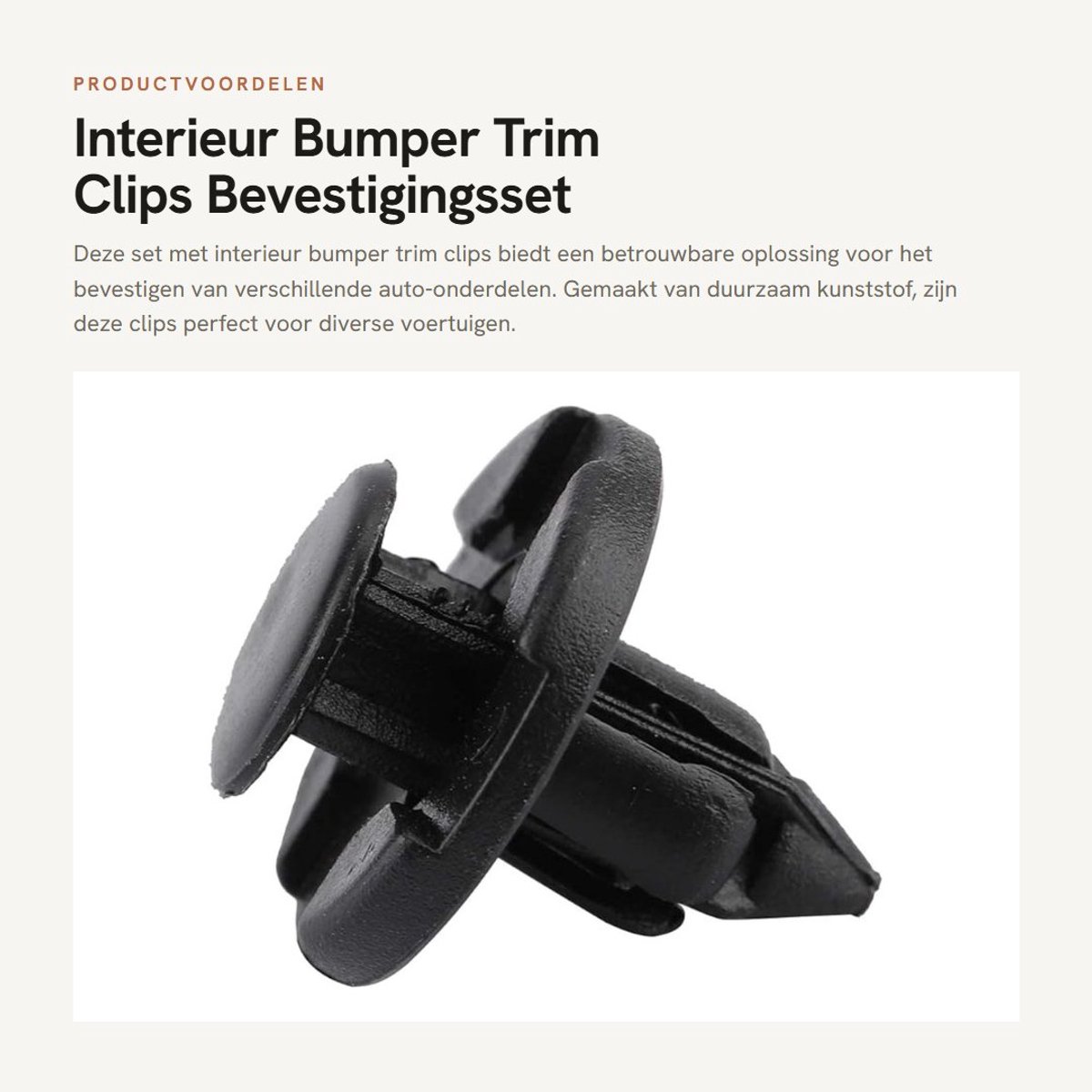 Dailygoods- Bevestigingsset Gloednieuw - Kunststof - 20/50/100/200 Stks - Voor Diverse Modellen - OE 01553-09321 - Gewicht 36-450g - Bumperclips